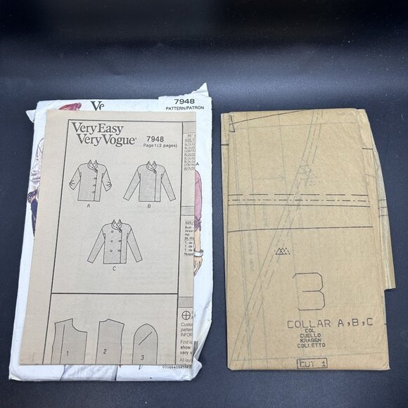 Very Easy Very Vogue 7948 “Petite Blouse” (14-16-18) Sewing Pattern Uncut FF - Picture 5 of 5